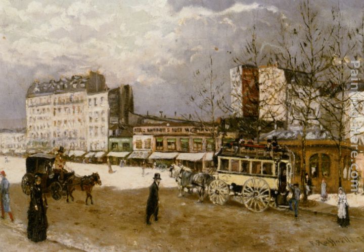 Place Blanche Boulevard Clichy painting - Jean Francois Raffaelli Place Blanche Boulevard Clichy art painting